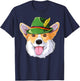 Corgi Oktoberfest Gifts Kids Boys Men Leather Trousers Alpine Hat T-Shirt - T-Shirt | Navy