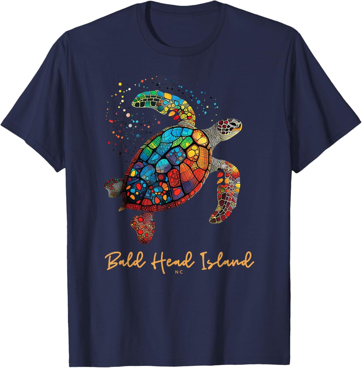 Bald Head Island NC Beach Vacation Vintage Sea Turtle T-Shirt - T-Shirt | Navy