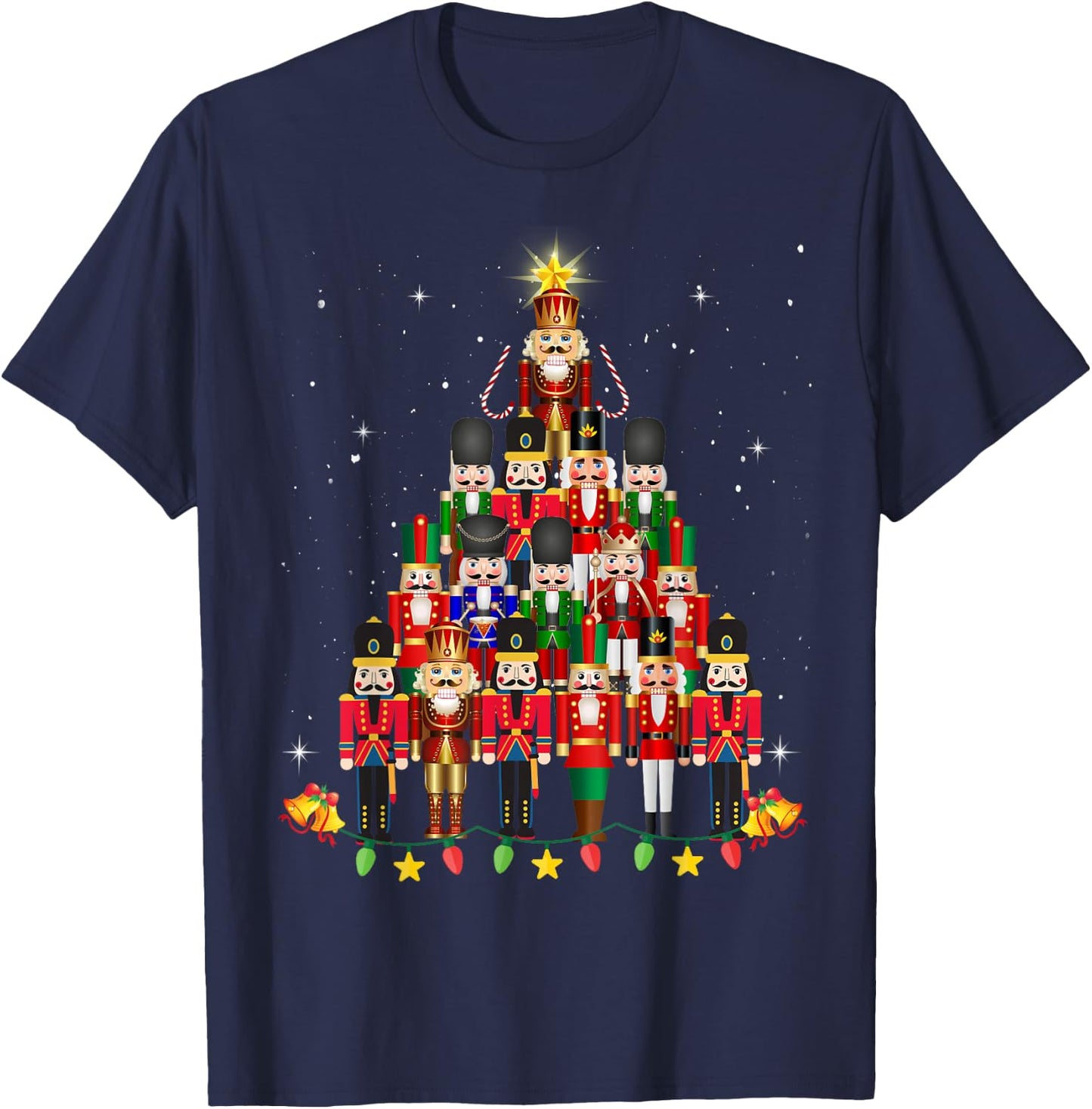 Loudest Nutcracker Group Matching Family Holiday Funny Nutcracker Christmas Tree 2024 Black Small T-Shirt - T-Shirt | Navy