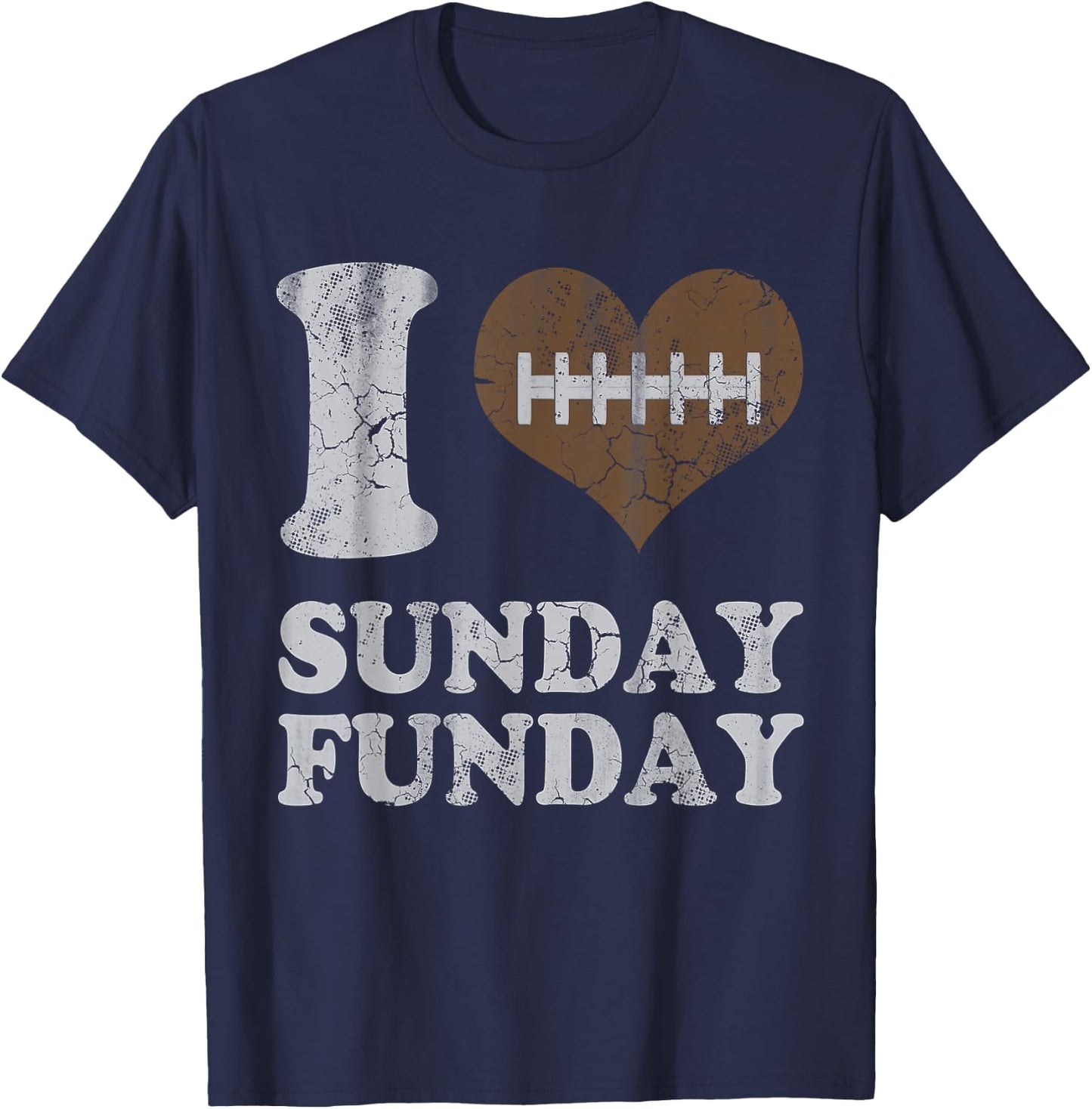 I Love Sunday Funday Football Men Women Kids T-Shirt - T-Shirt | Navy