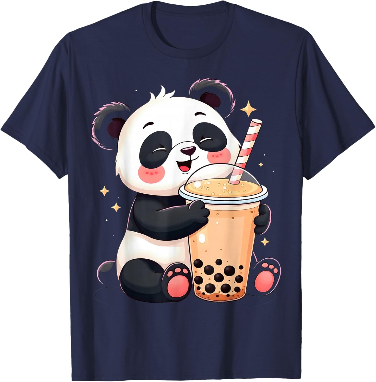 Panda Bubble Tea Lover Kawaii Boba T-Shirt - T-Shirt | Navy