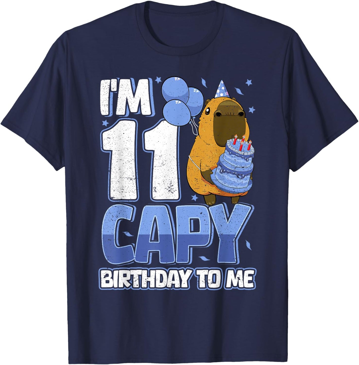 11 Years Capy Birthday to me Boys 11th Birthday Capybara T-Shirt - T-Shirt | Navy
