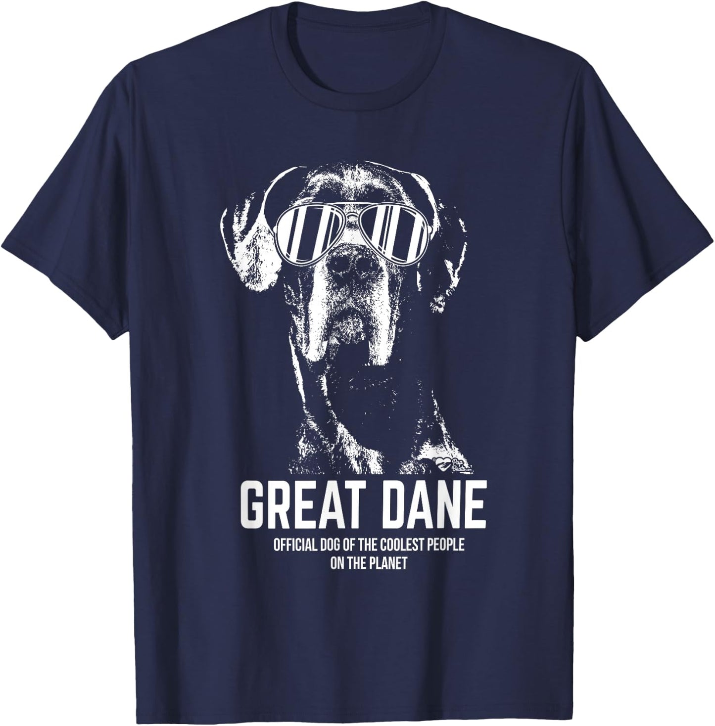 Great Dane Official Dog of The Coolest Pup Lovers T-Shirt - T-Shirt | Navy