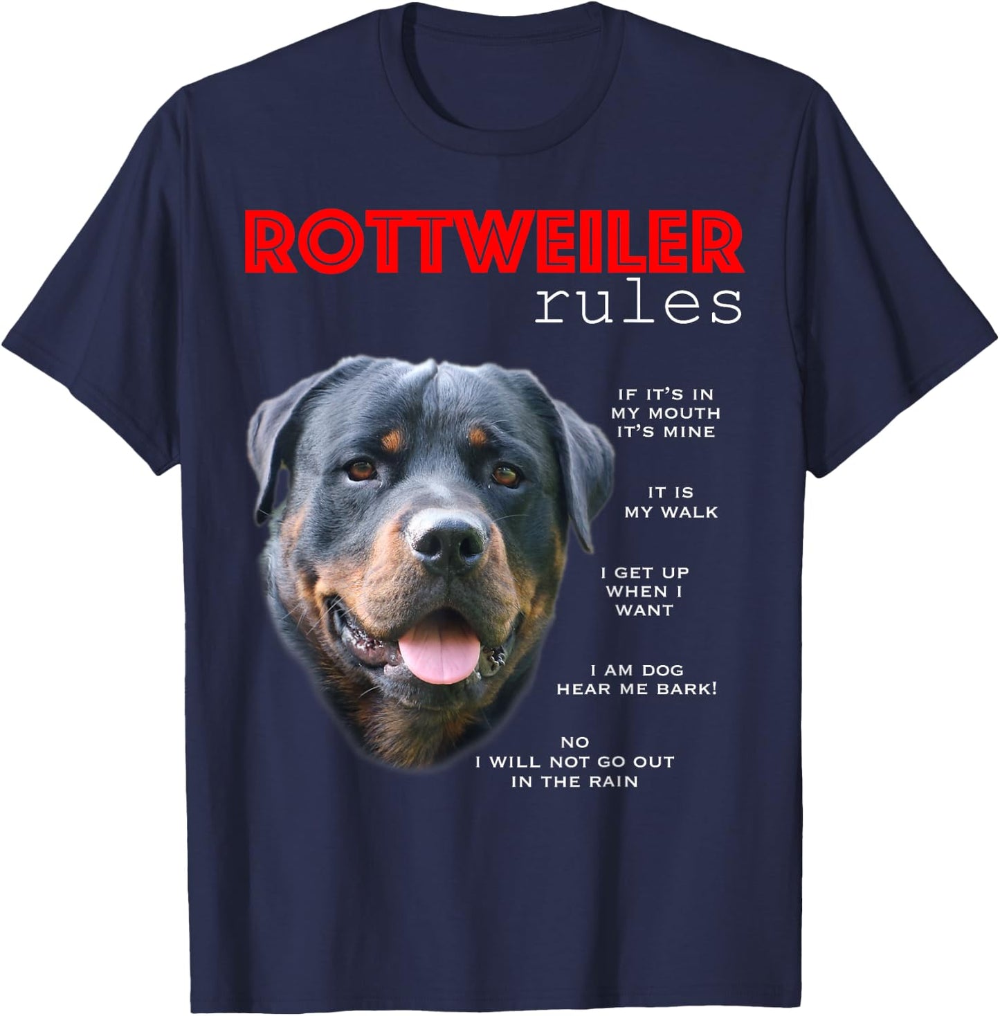 Funny Rules for the Owner of a Rottweiler T-Shirt - T-Shirt | Navy