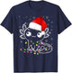 Axolotl Xmas Hat Santa Tree Cute Funny Christmas Pajama T-Shirt - T-Shirt | Navy