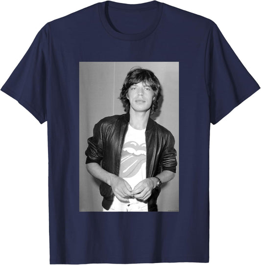 Mike Jagger Rolling Stones 1977 Photo By Simon Fowler T-Shirt - T-Shirt | Navy