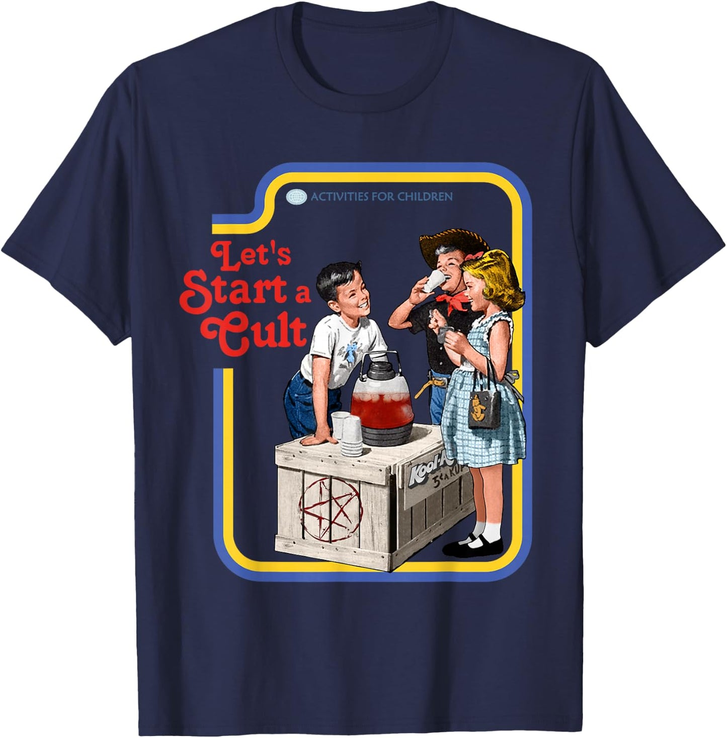 Vintage Cult Classic Fit : Round Neck, Short Sleeve, Black Cotton-Polyester Blend T-Shirt - T-Shirt | Navy