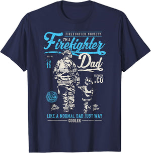 Firefighter Father's Day Retro Dad Xmas Gifts T-Shirt - T-Shirt | Navy