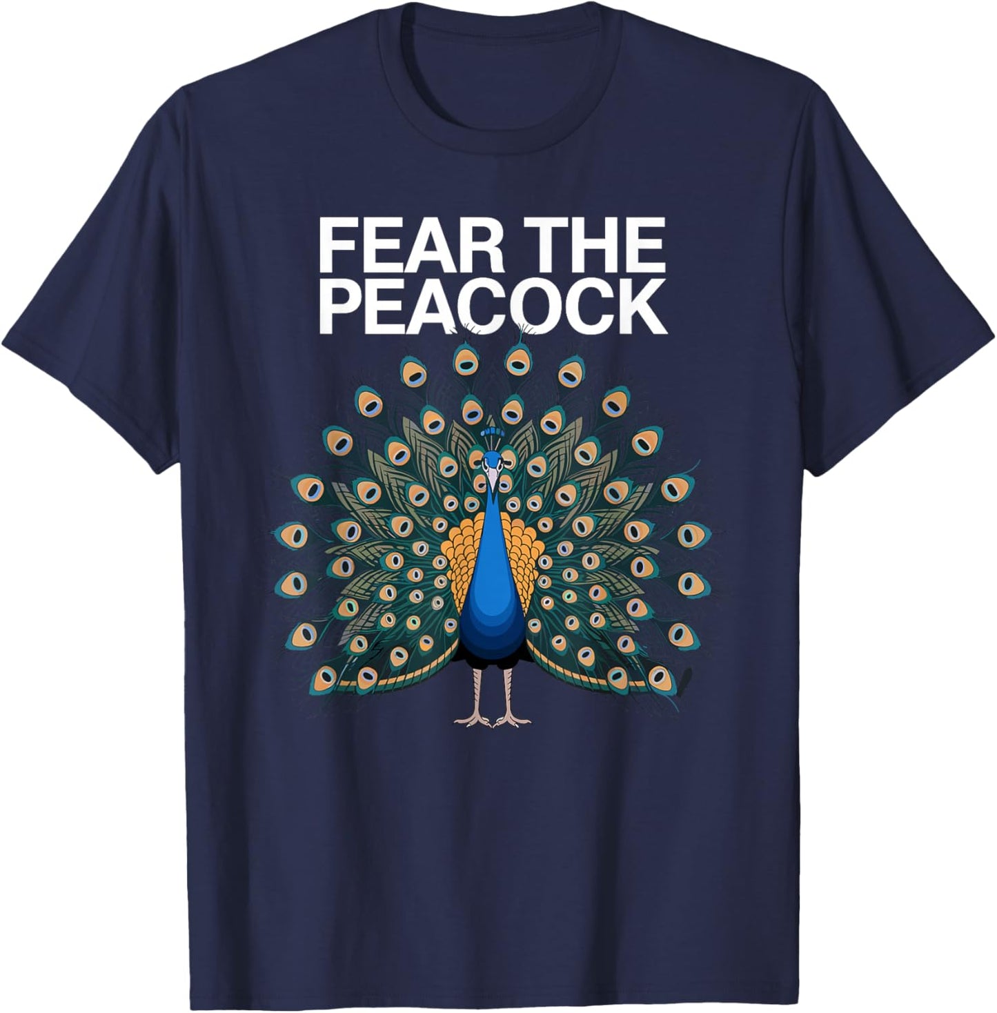 Funny Peacock Art Women Adult Feather Peacock Lover T-Shirt - T-Shirt | Navy