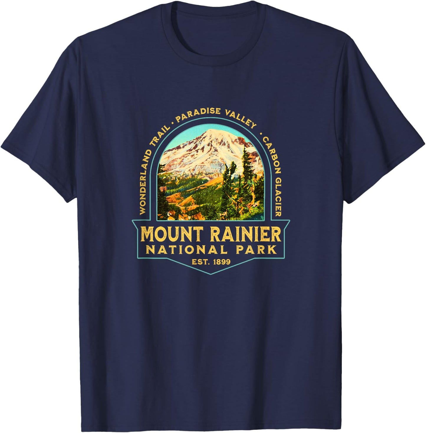 Vintage Mount Rainier National Park Washington Souvenir T-Shirt - T-Shirt | Navy