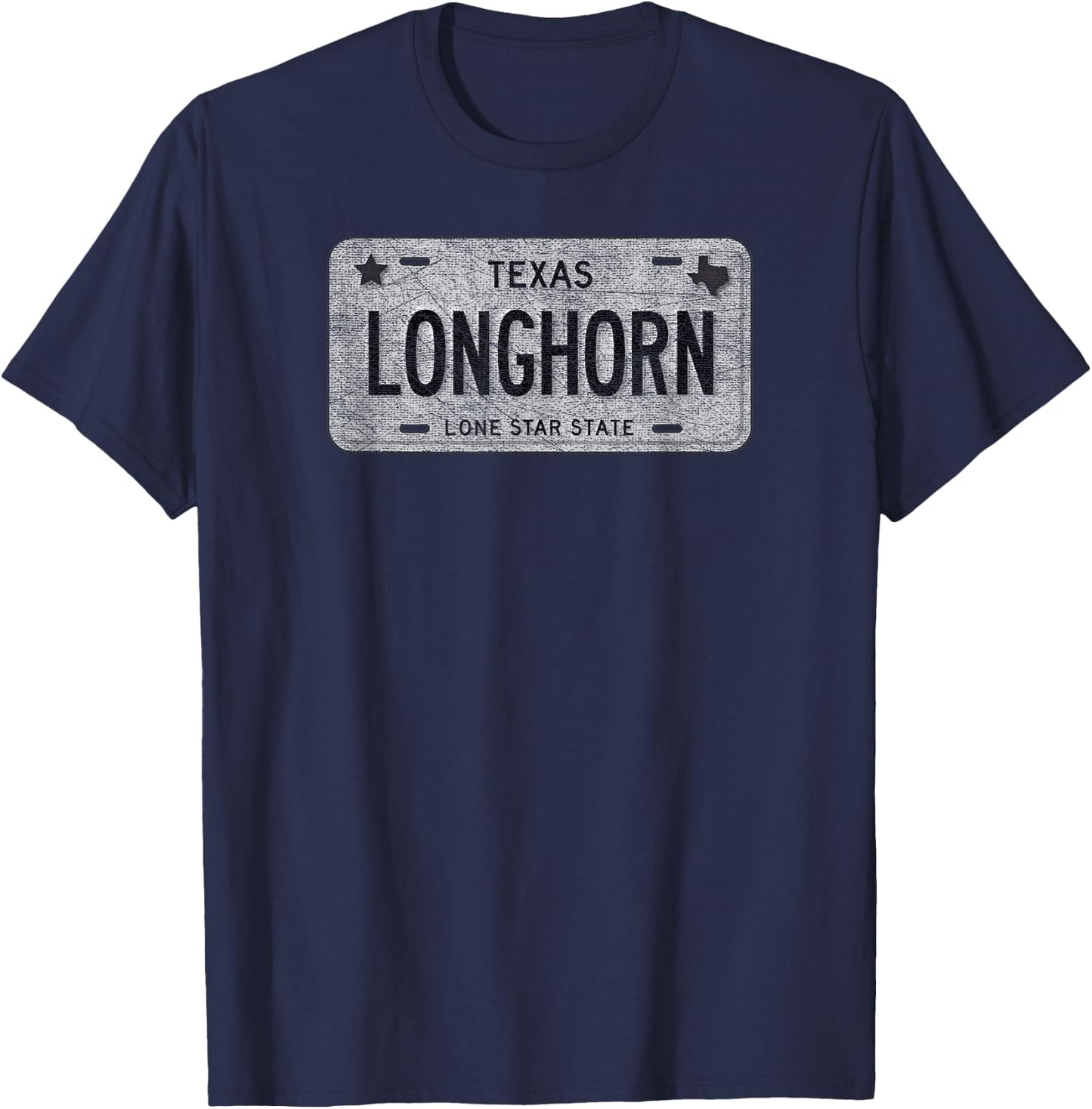 Funny TX State Vanity License Plate LONGHORN T-Shirt - T-Shirt | Navy