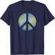 Vintage Peace On Earth World Peace T-Shirt - T-Shirt | Navy