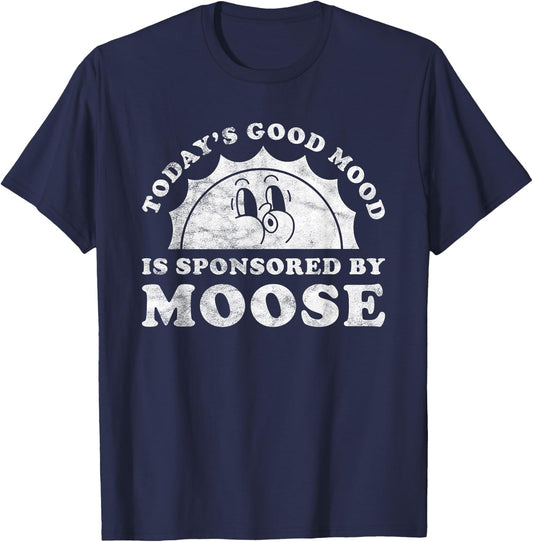 Funny Cute Retro Vintage Moose T-Shirt - T-Shirt | Navy