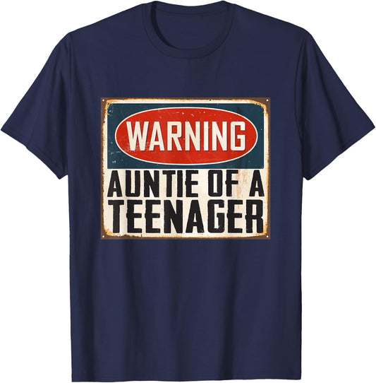 Auntie of a Teenager Official Teenager Matching T-Shirt - T-Shirt | Navy