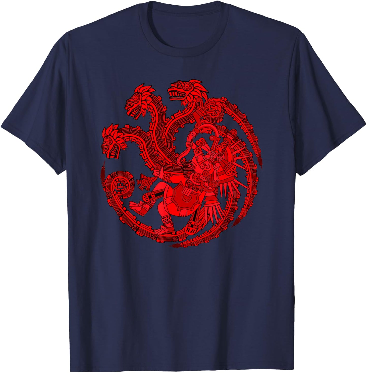 Quetzalcoatl The Aztec Feathered Serpent of Ancient Mexico T-Shirt - T-Shirt | Navy