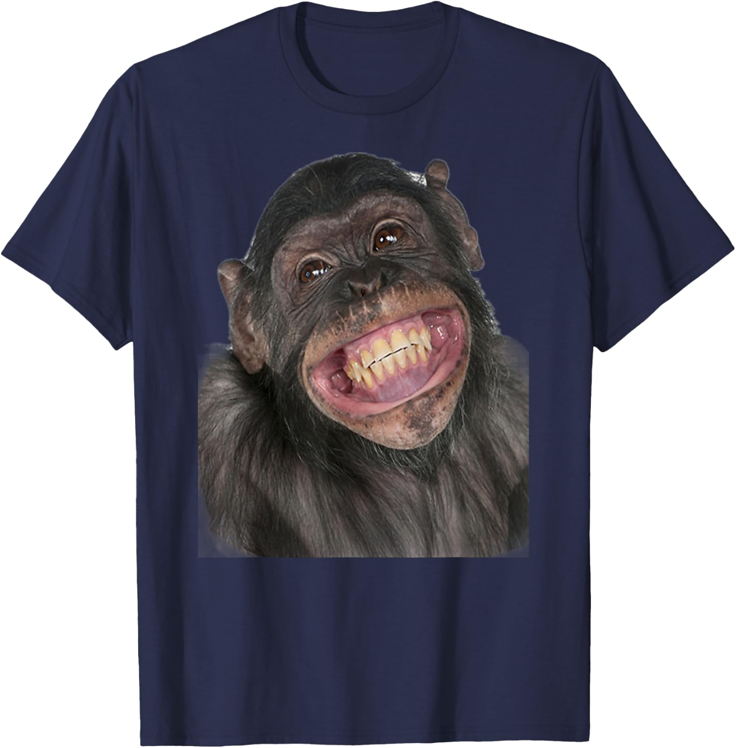 Smiling Monkey Funny Abe T-Shirt - T-Shirt | Navy