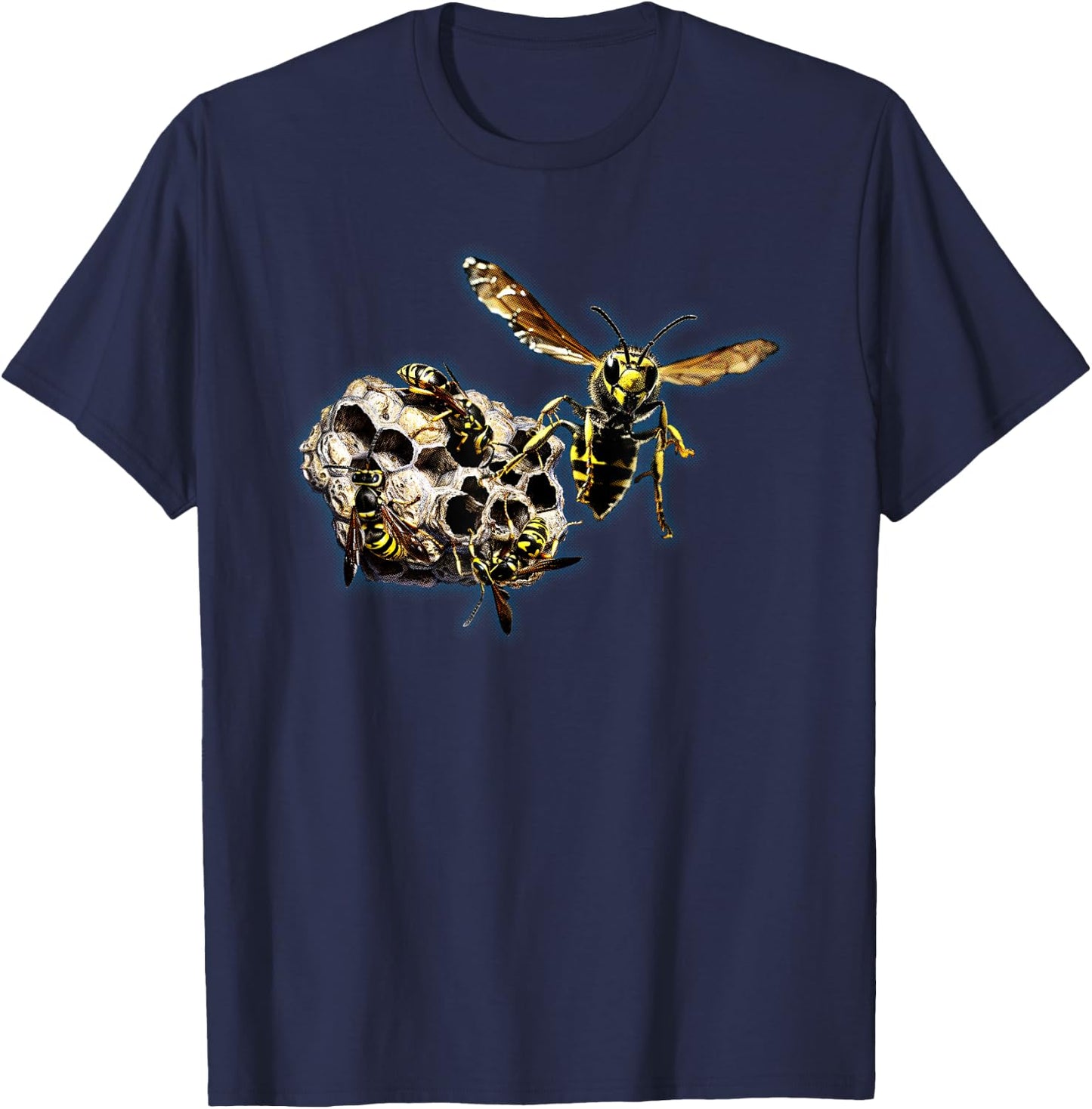 Wasp Hive nature lover insect wasps bees nest graphic art T-Shirt - T-Shirt | Navy