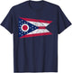 Distressed State of Ohio Flag Ohio Home Pride T-Shirt - T-Shirt | Navy