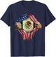 Mexican American Super Hero Flag T Shirt T-Shirt - T-Shirt | Navy