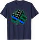 Thin Blue Line St Patricks Day Shirt Police Shamrock T-Shirt - T-Shirt | Navy