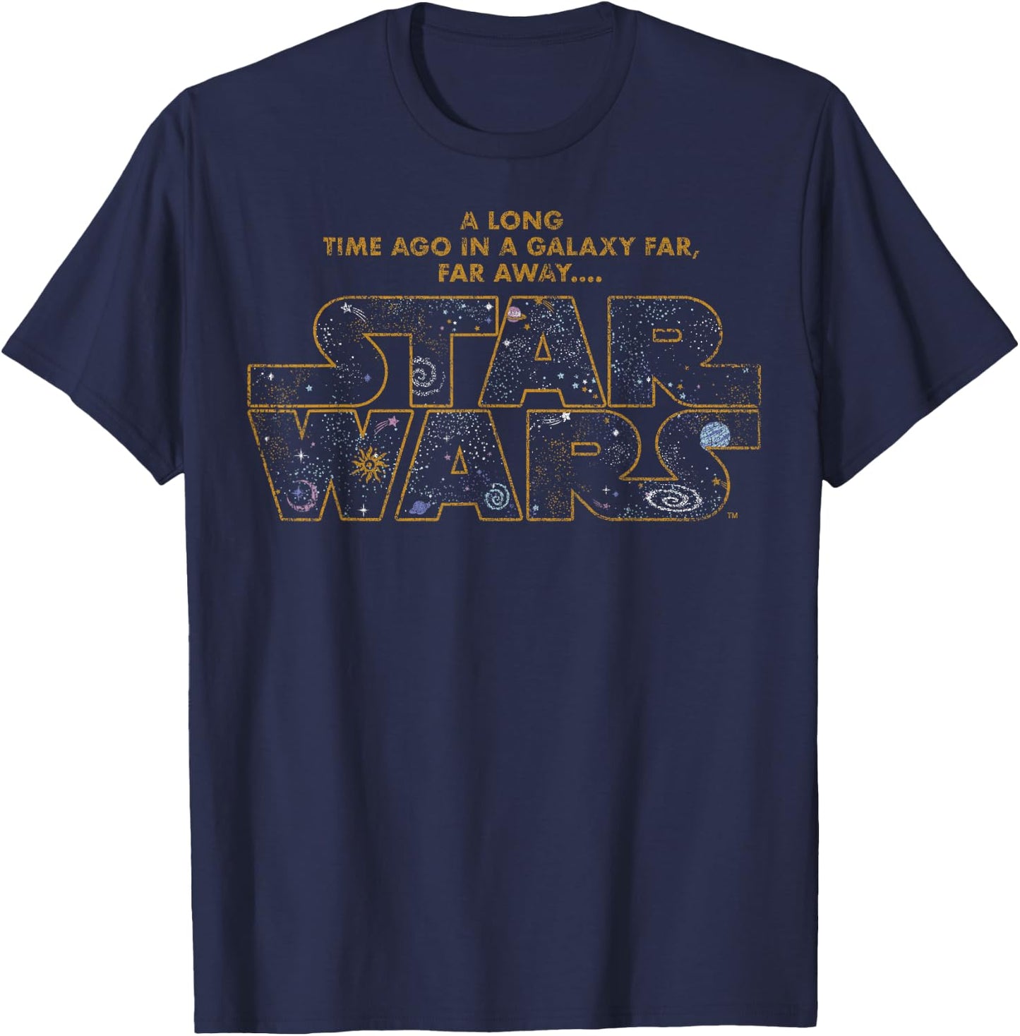 Star Wars In A Galaxy Far Far Away Logo T-Shirt - T-Shirt | Navy