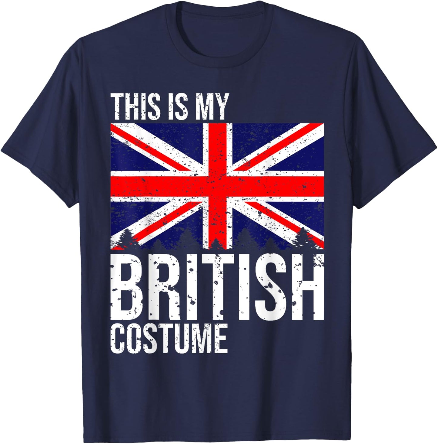 Vintage This is My British Flag Costume Design for Halloween T-Shirt - T-Shirt | Navy