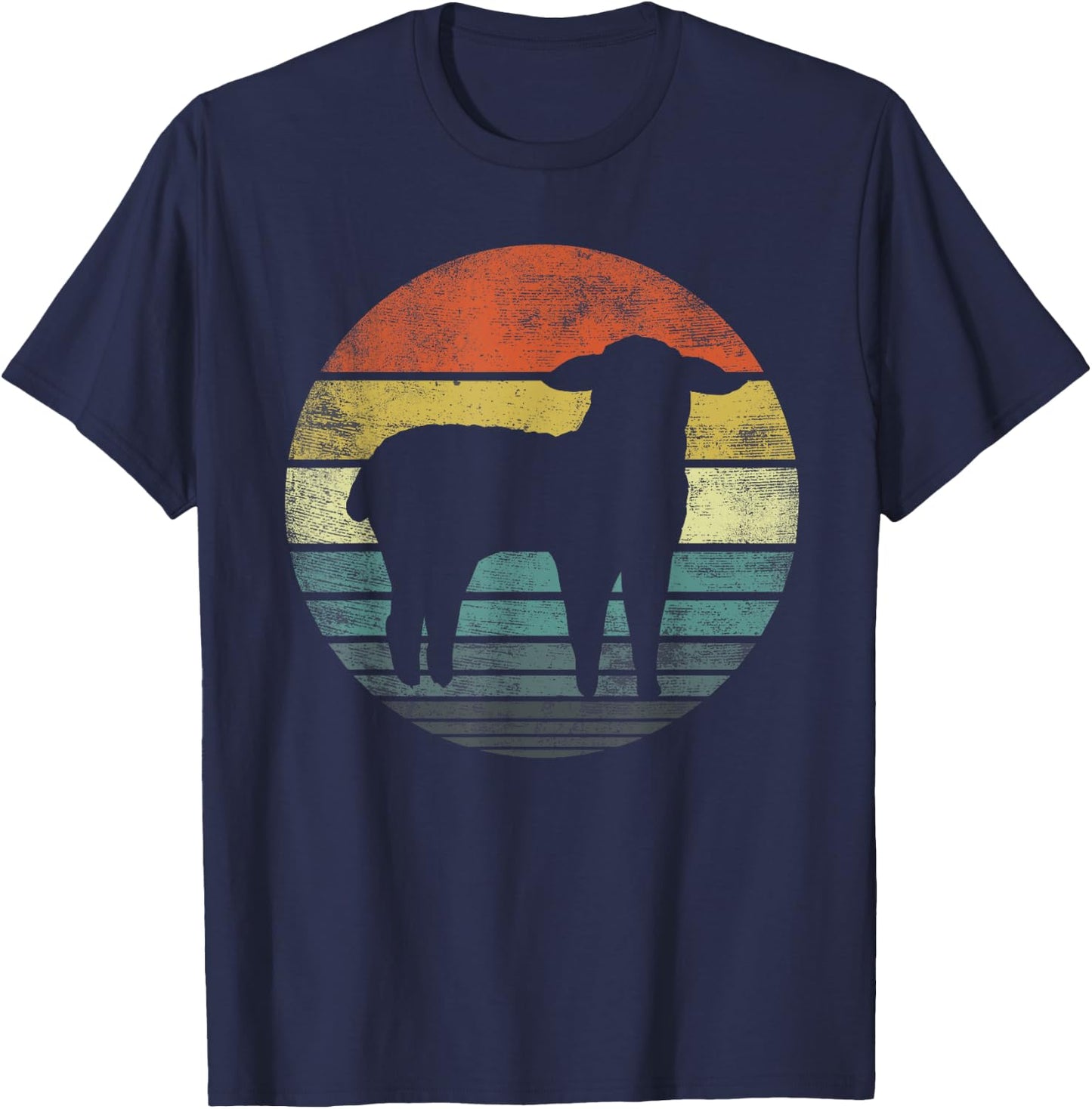 Sheep Lover Gifts Funny Farmer Retro Vintage Farm Animals T-Shirt - T-Shirt | Navy