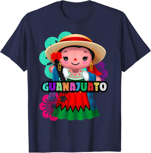 Guanajuato Mexico Muñeca Lelé, Handmade Mexicans Rag Doll T-Shirt - T-Shirt | Navy