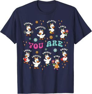 Goose Silly Teacher You are Kind Loved Enough Motivational T-Shirt - T-Shirt | Navy