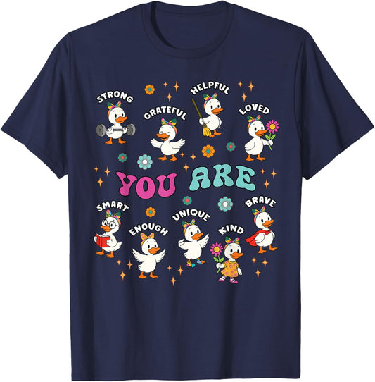 Goose Silly Teacher You are Kind Loved Enough Motivational T-Shirt - T-Shirt | Navy