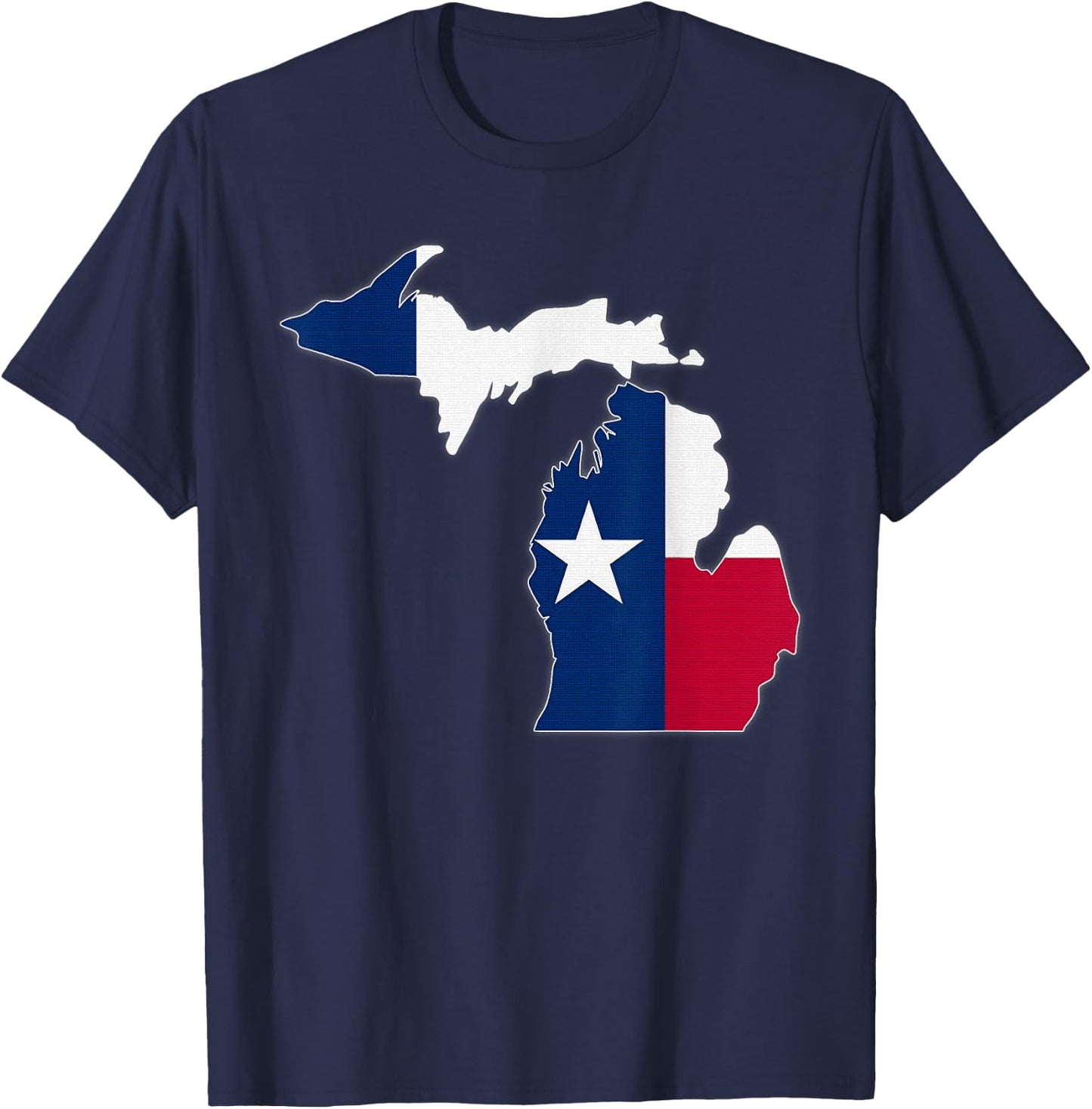 MICHIGAN STATE MAP TEXAS TX Flag Roots Men Women Gift T-Shirt - T-Shirt | Navy