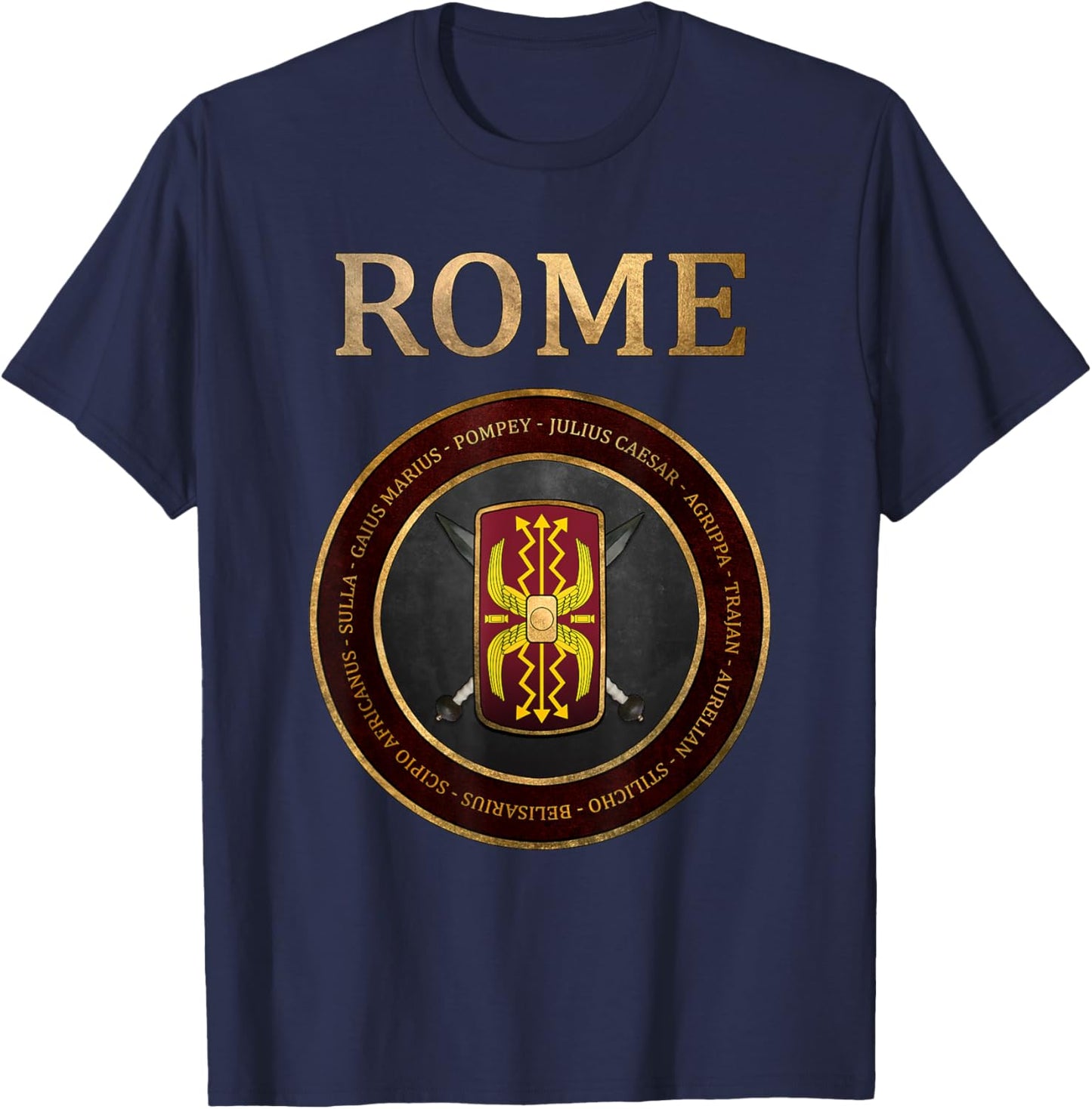 Ancient Roman Generals of Ancient Rome T-Shirt - T-Shirt | Navy
