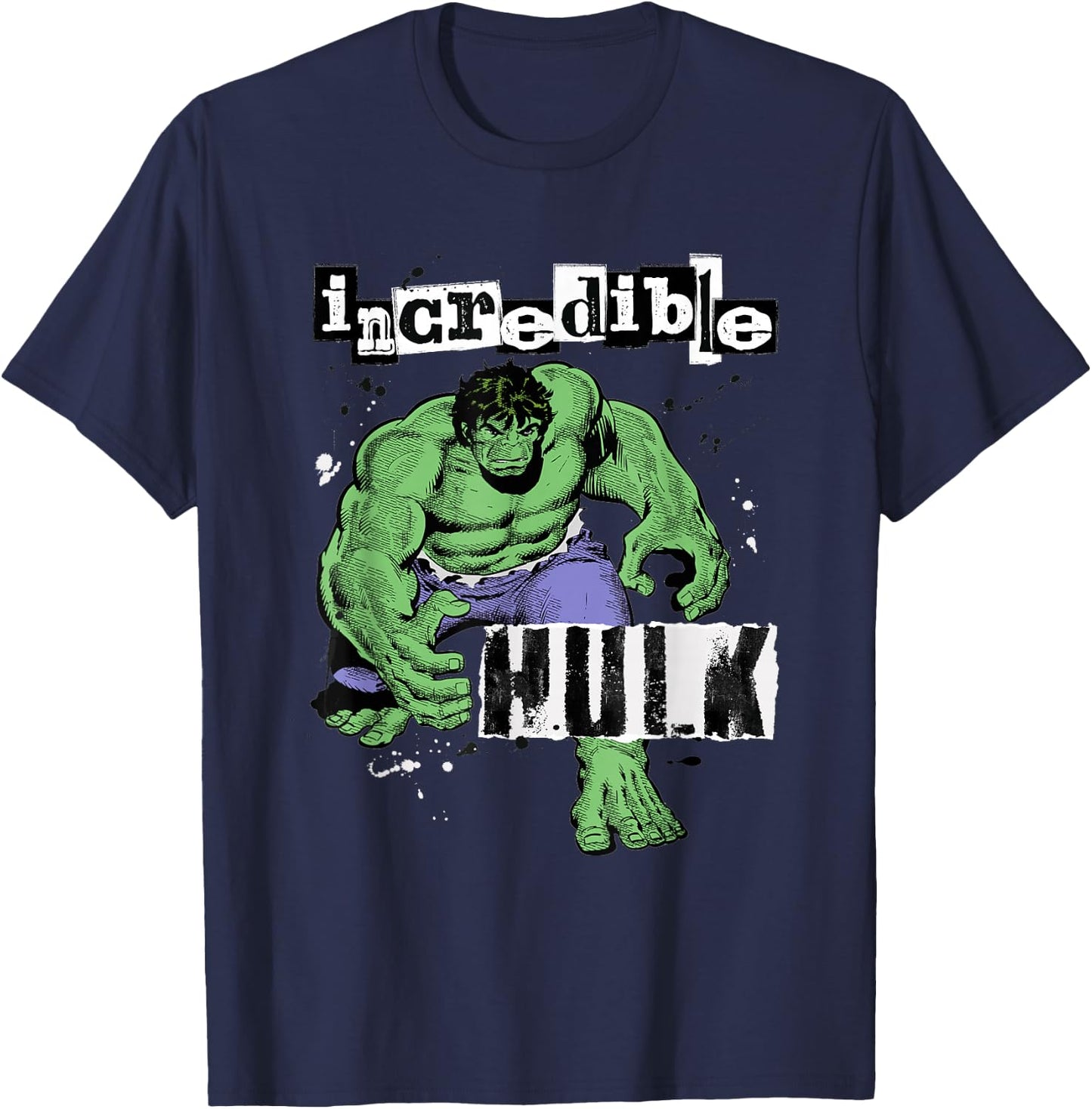 Marvel Super Heroes Incredible Hulk Retro Vintage Comic T-Shirt - T-Shirt | Navy