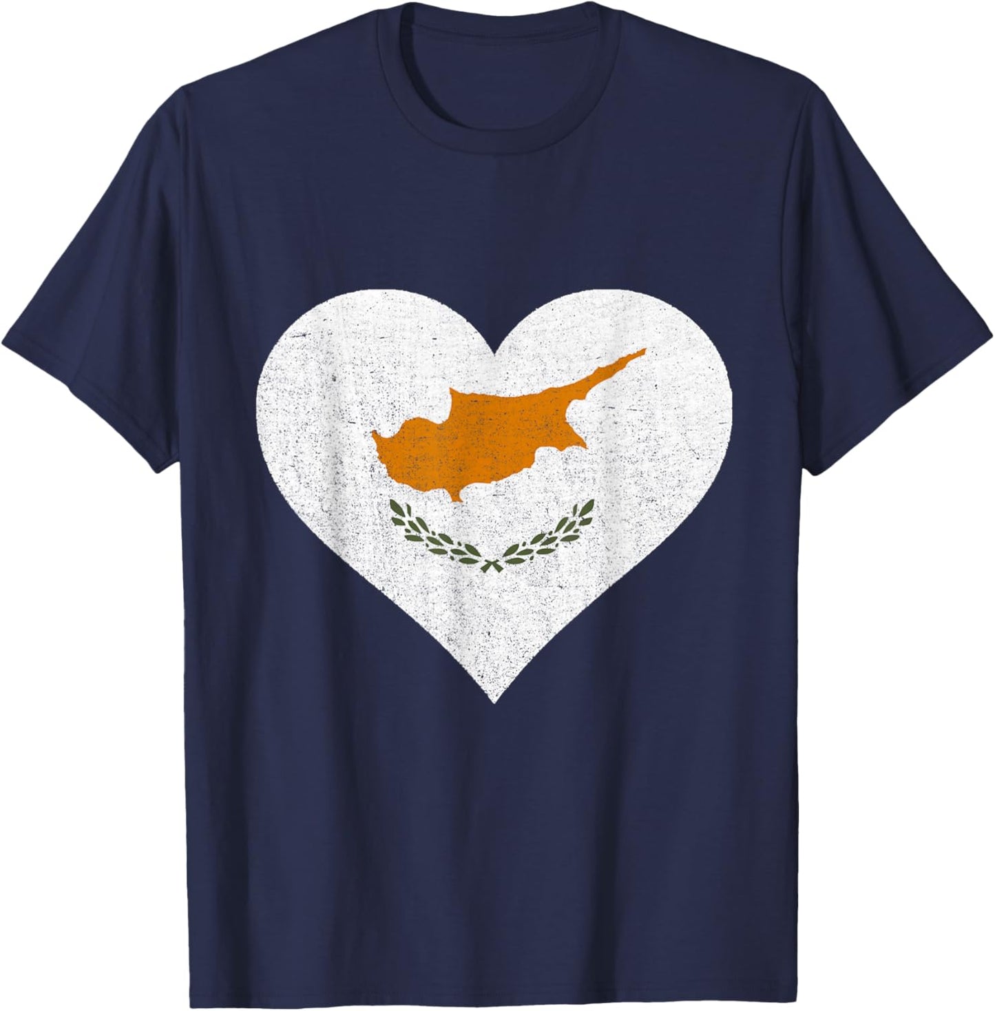 Cyprus Heart Cypriot Roots Cypriot Pride Cypriot Flag T-Shirt - T-Shirt | Navy