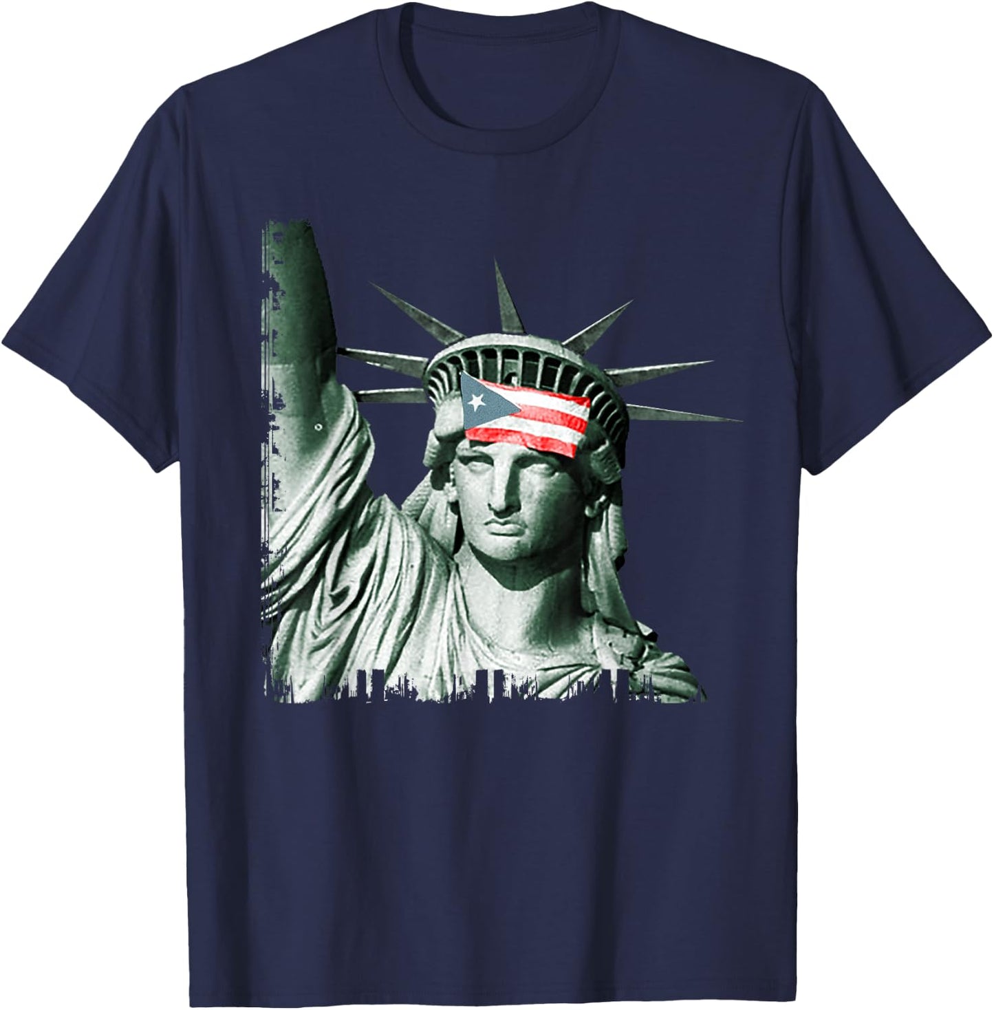 Puerto Rico Resiste Statue of Liberty Puerto Rican Flag T-Shirt - T-Shirt | Navy