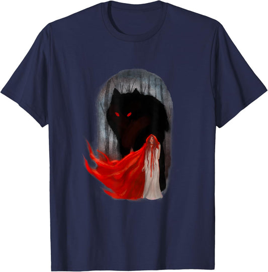 Big Wolf & Riding Hood Fairy Tale T-Shirt - T-Shirt | Navy