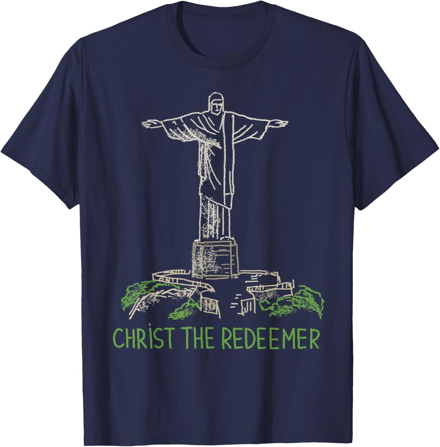 Christ the Redeemer T Shirt T-Shirt - T-Shirt | Navy