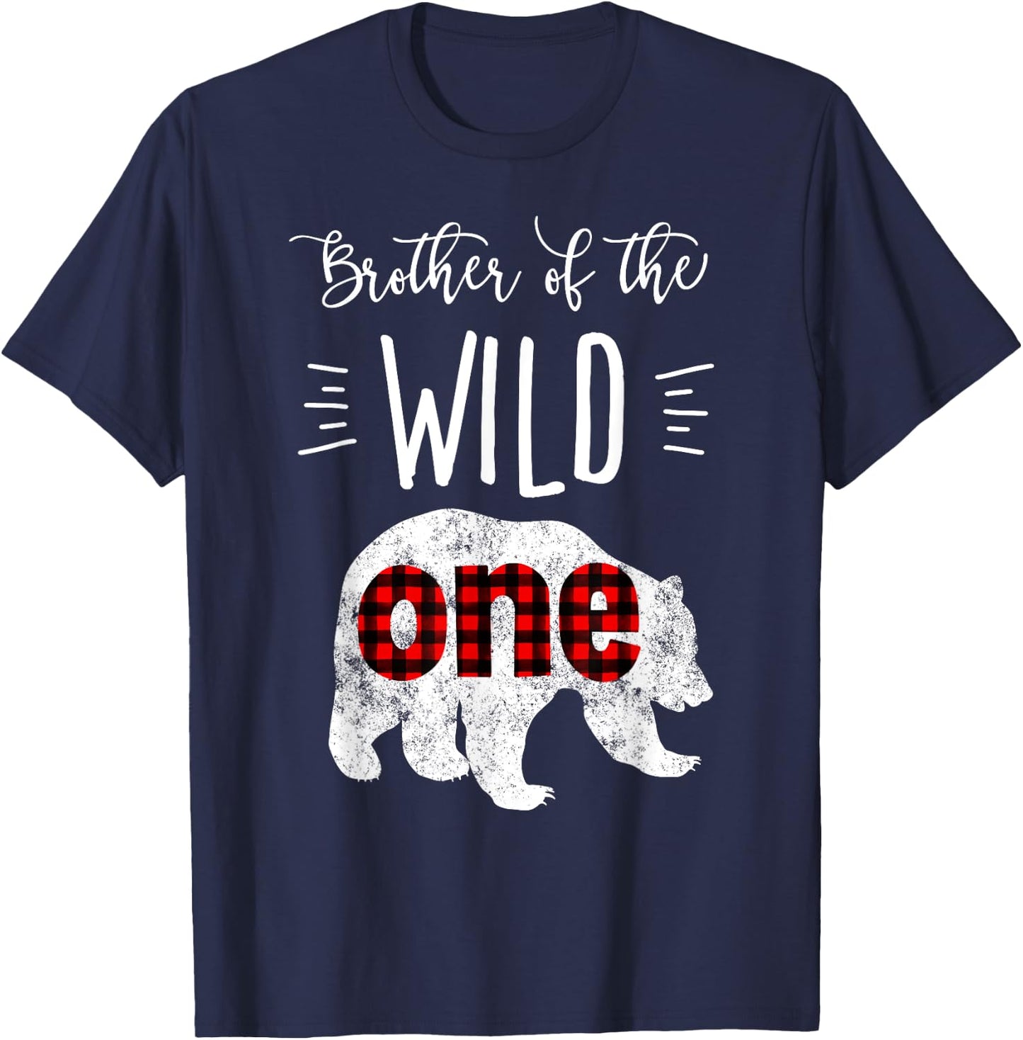 Brother of the Wild One Shirt Bear Lumberjack 1st Birthday T-Shirt - T-Shirt | Navy