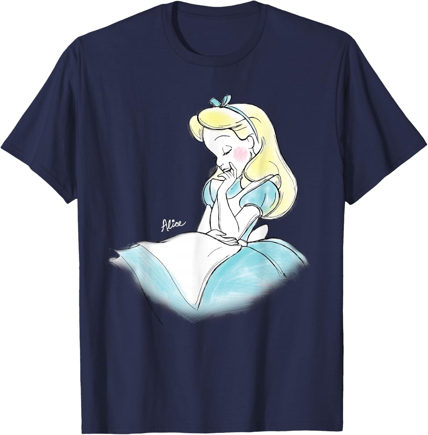 Alice In Wonderland - in Wonderland Sketch T-Shirt - T-Shirt | Navy