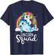 Unicorn Squad Narwhal T shirt Girls Kids Rainbow Unicorns T-Shirt - T-Shirt | Navy