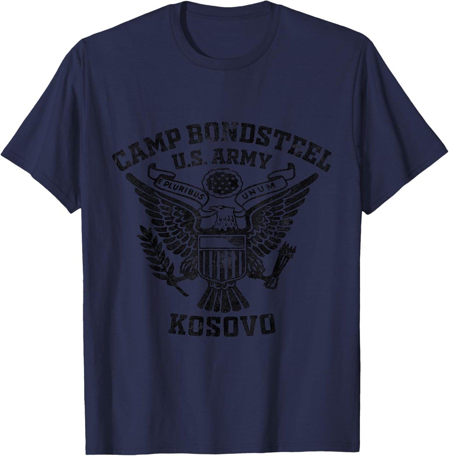 Camp Bondsteel Kosovo Military Base Veteran Vintage Gifts T-Shirt - T-Shirt | Navy