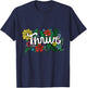 Thrive Retro Flowers Illustrated Design Graphic T Shirt T-Shirt - T-Shirt | Navy