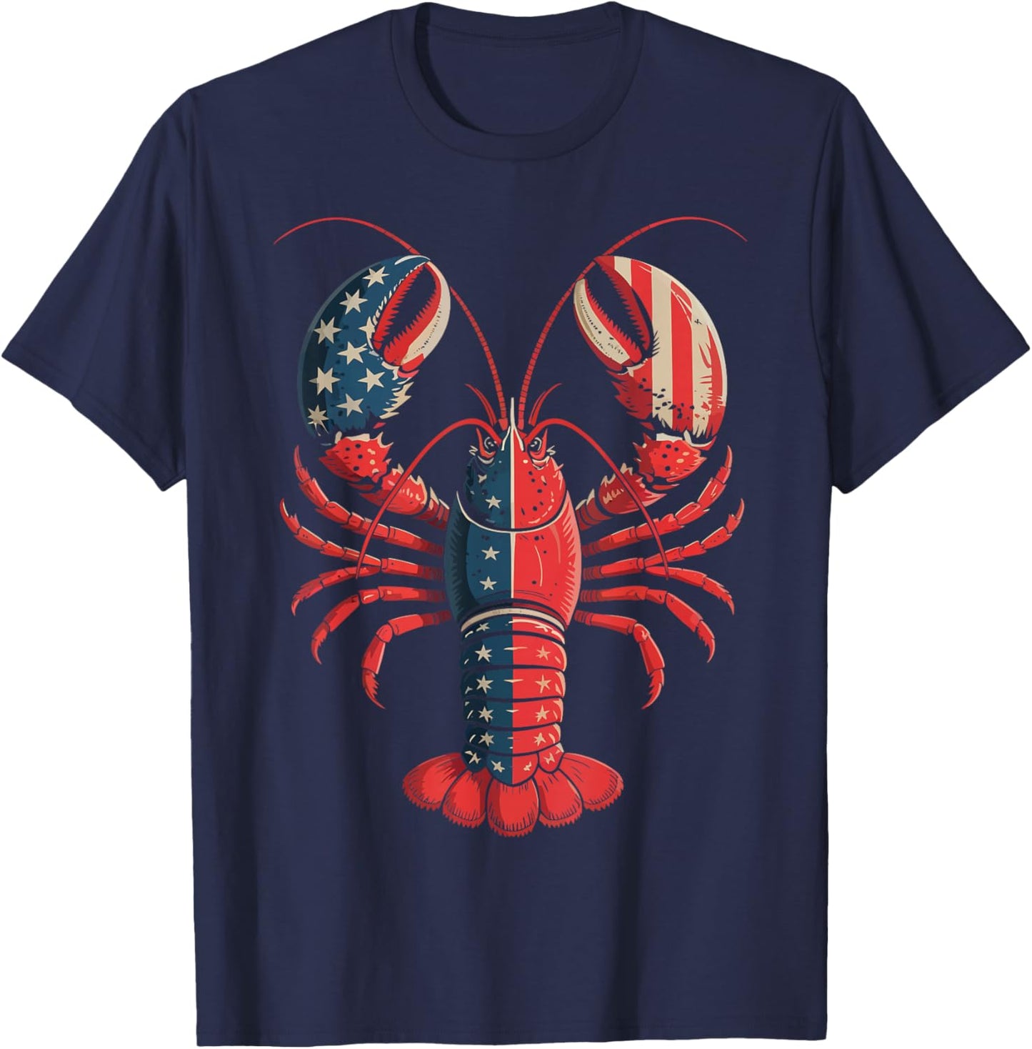 American Flag Lobster Patriotic Crawfish Season 4th of July T-Shirt - T-Shirt | Navy