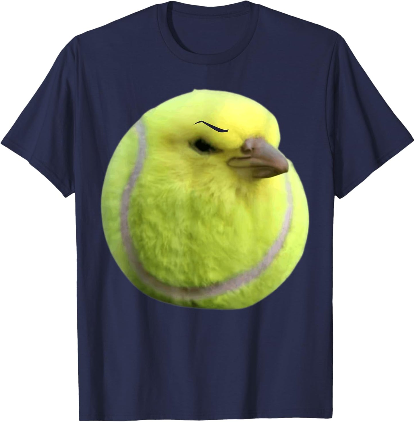 Tennis Bird Ball Meme Funny Memes Internet Memes Brainrot T-Shirt - T-Shirt | Navy
