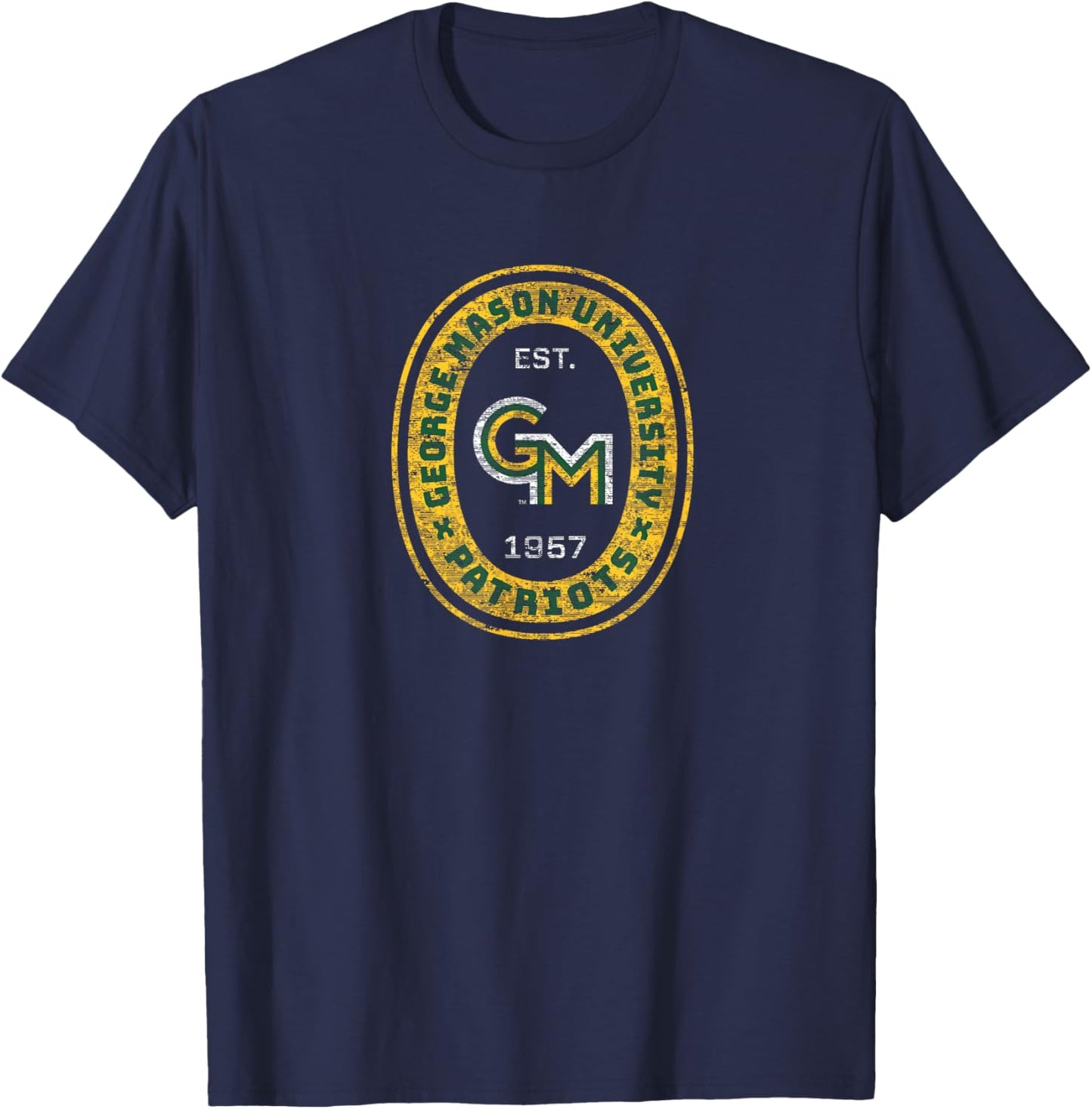 George Mason University Patriots Retro Crest Seal T-Shirt - T-Shirt | Navy