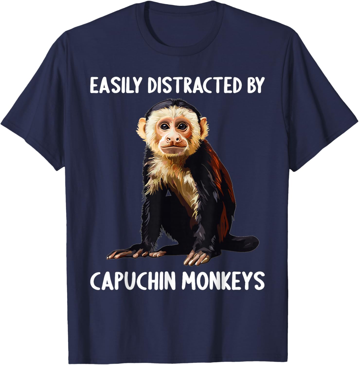 Capuchin Monkeys Capuchin Monkey T-Shirt - T-Shirt | Navy