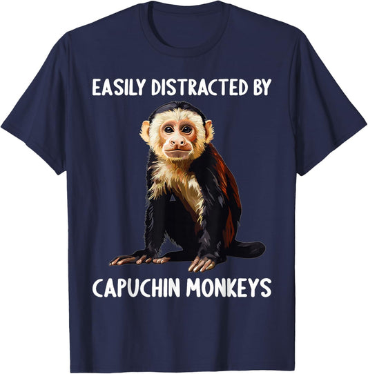 Capuchin Monkeys Capuchin Monkey T-Shirt - T-Shirt | Navy