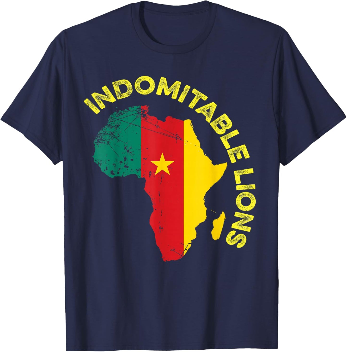 Indomitable Lions Cameroonian Soccer T-Shirt - T-Shirt | Navy