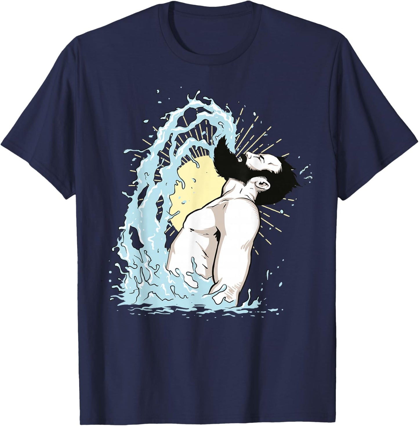 Beard Flip Funny Men T-Shirt - T-Shirt | Navy