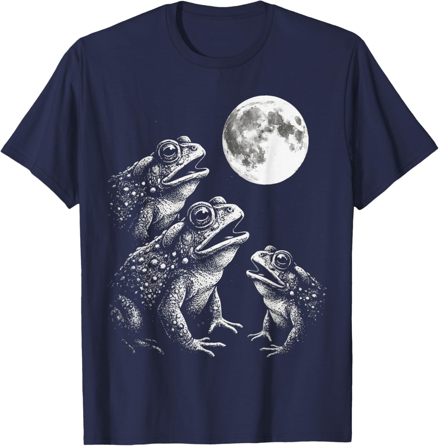 Frog Howling At Moon T-Shirt - T-Shirt | Navy